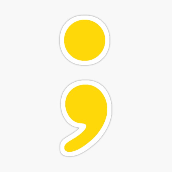 Simple Semi-Colon in Yellow Sticker