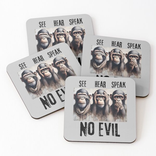 Item preview, Three Wise Monkeys - See Hear Speak No Evil  designed and sold by Nabucodonoshop.
