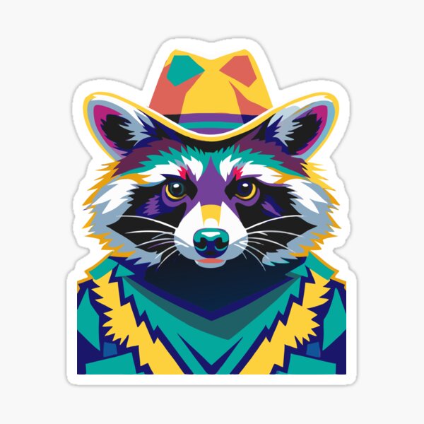 Item preview, Racoon Cowboy Pop Art Wpap Retro Vintage designed and sold by Stellarist.