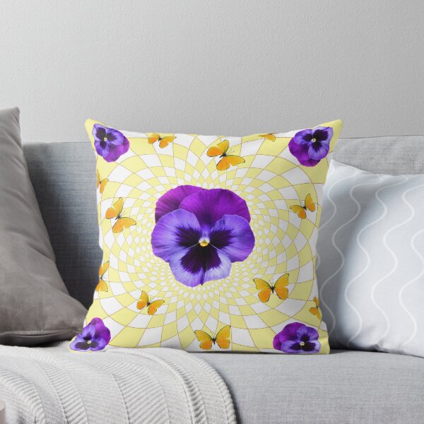 Item preview,  PURPLE PANSY & YELLOW BUTTERFLIES MODERN PATTERN designed and sold by sharlesart.