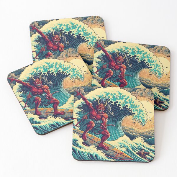 Item preview, Surfing Oni on a Tsunami Tidal Wave designed and sold by DQbd.