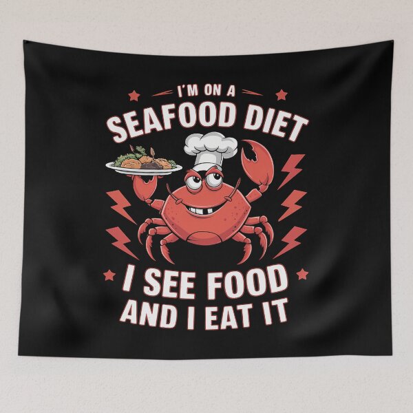 Item preview, I'm on a Seafood Diet, I See Food and I Eat It designed and sold by CALIMASHIRTS.