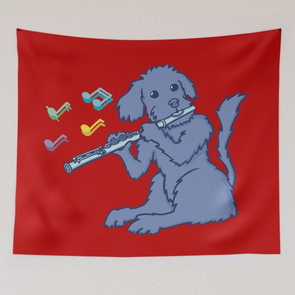 Item preview, Yorkie-poo on flute. designed and sold by ElectronicCloud.