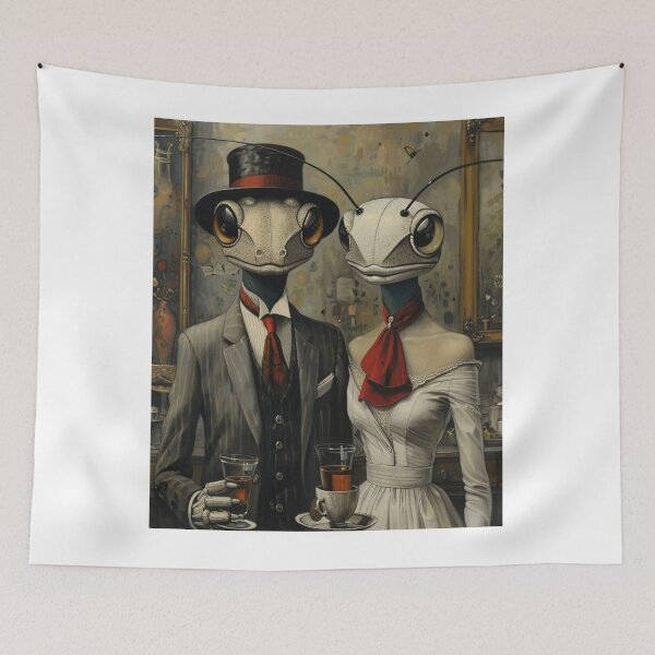 Item preview, Surreal Victorian Insect Couple Art designed and sold by t1carmindsmith.