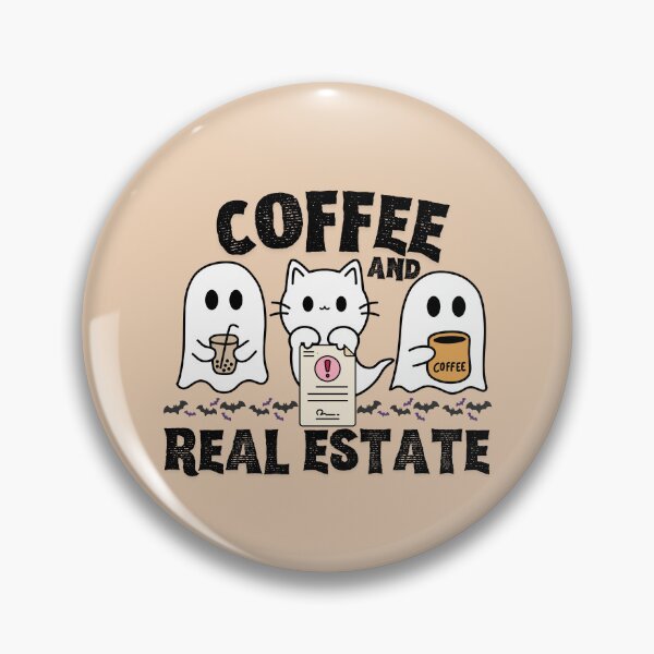 Item preview, Ghost Drinking Coffee Halloween Costume Real Estate Realtor designed and sold by SunfullyYours.