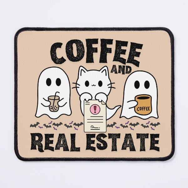 Item preview, Ghost Drinking Coffee Halloween Costume Real Estate Realtor designed and sold by SunfullyYours.