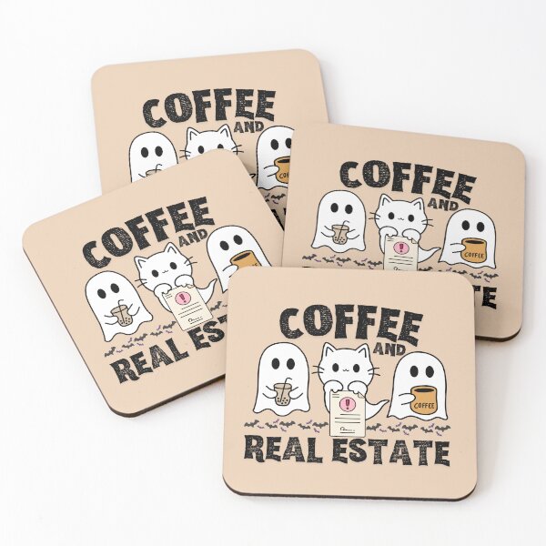 Item preview, Ghost Drinking Coffee Halloween Costume Real Estate Realtor designed and sold by SunfullyYours.