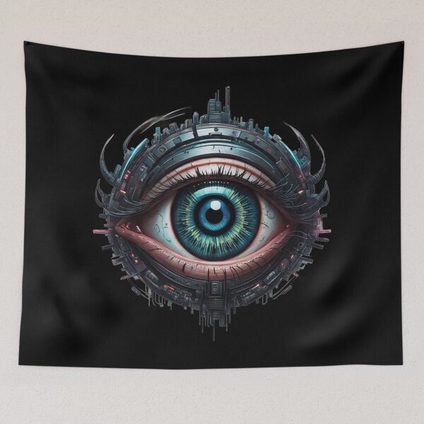 Item preview, Cyberpunk Evil Eye, Technomagick, Occult Design designed and sold by Burn-Ego.