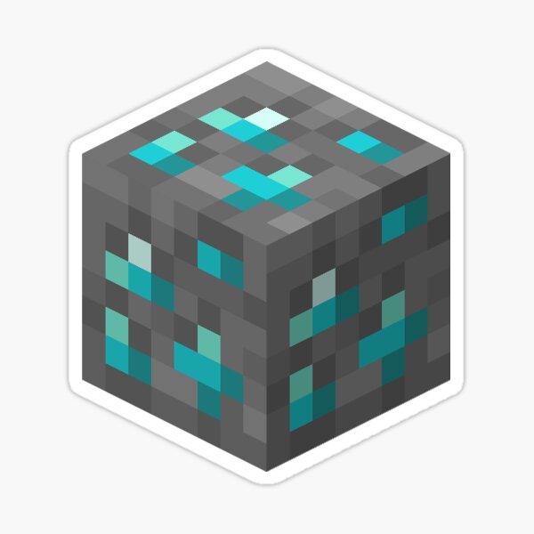 Vista previa del artículo con la obra «Icono de bloque de Minecraft de mineral de diamante», diseñado y vendido por Gamify Store.