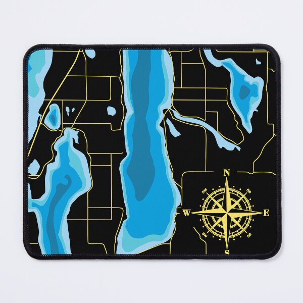 Item preview, Torch Lake Michigan Map Design designed and sold by DimDom.