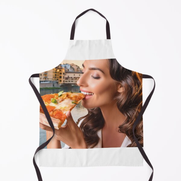 Item preview, beautiful woman eating pizza AI generated designed and sold by europephotos.