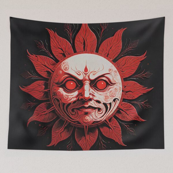 Aperçu de l'œuvre Soleil rouge feuillu créée et vendue par mylittlewindow.