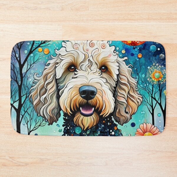 Item preview, Happy Mosaic Goldendoodle designed and sold by Wags & Tails.