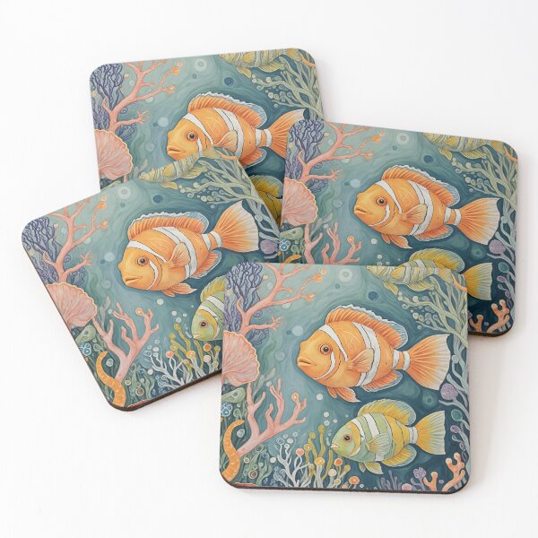 Item preview, Ocean Dreams: Pastel Clown Fish and Seaweed Design designed and sold by Lizetteh.