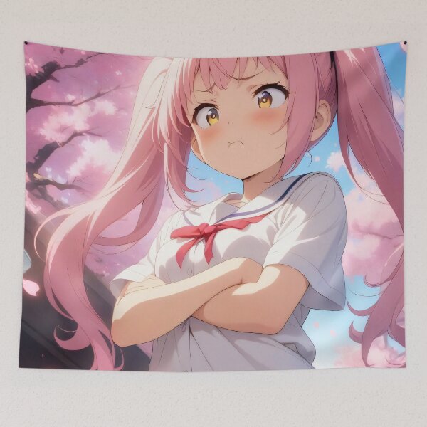Item preview, Cute Grumpy Anime Schoolgirl designed and sold by ByteyCreatives.