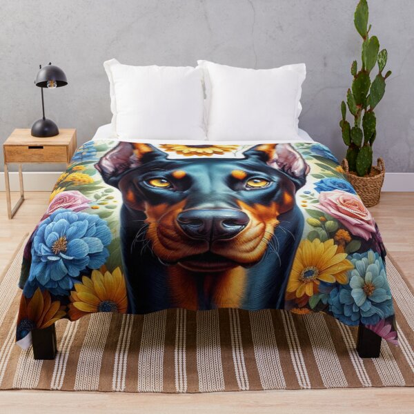 Item preview, Floral Dobermann designed and sold by Wags & Tails.