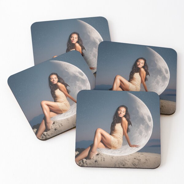 Item preview, beautiful woman seated on moon AI generated designed and sold by europephotos.