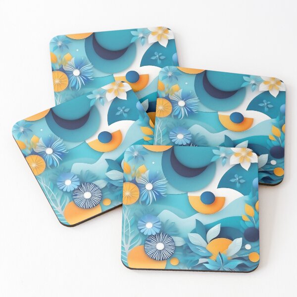 Item preview, #AbstractBackground #BlueFlowers #YellowFlowers #OrangeFlowers #FloralArt #AbstractDesign #ViveColors #ArtisticStyle #FloralComposition #ModernArt designed and sold by alquimista.