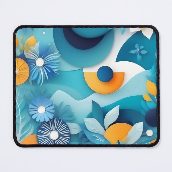 Item preview, #AbstractBackground #BlueFlowers #YellowFlowers #OrangeFlowers #FloralArt #AbstractDesign #ViveColors #ArtisticStyle #FloralComposition #ModernArt designed and sold by alquimista.