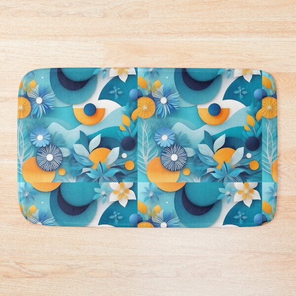Item preview, #AbstractBackground #BlueFlowers #YellowFlowers #OrangeFlowers #FloralArt #AbstractDesign #ViveColors #ArtisticStyle #FloralComposition #ModernArt designed and sold by alquimista.