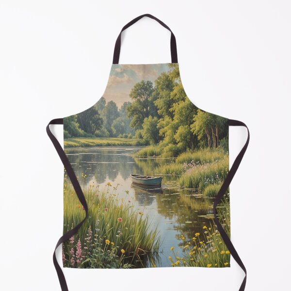 Item preview, Misty Lake Serenity: Pastel Boat on Summer Waters Design designed and sold by Lizetteh.