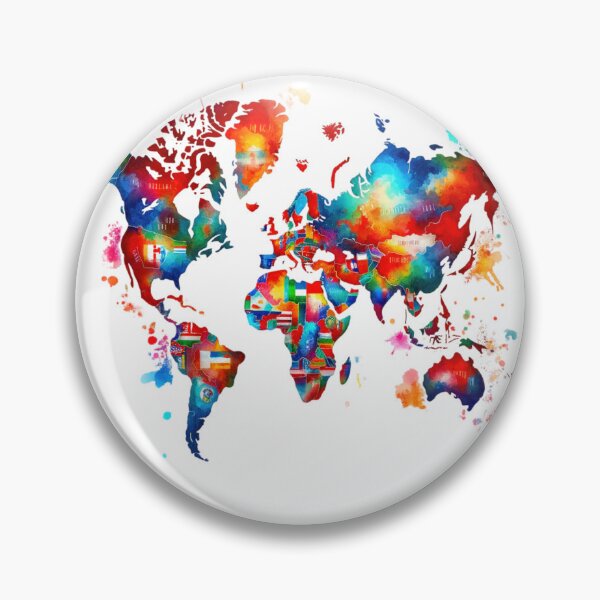 Item preview, Colorful World Map designed and sold by InsanseCreation.