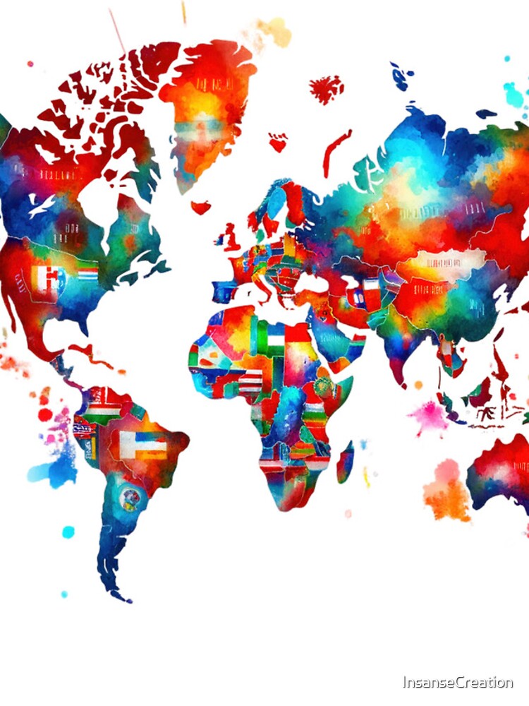 Thumbnail 4 of 4, iPhone Case, Colorful World Map designed and sold by InsanseCreation.