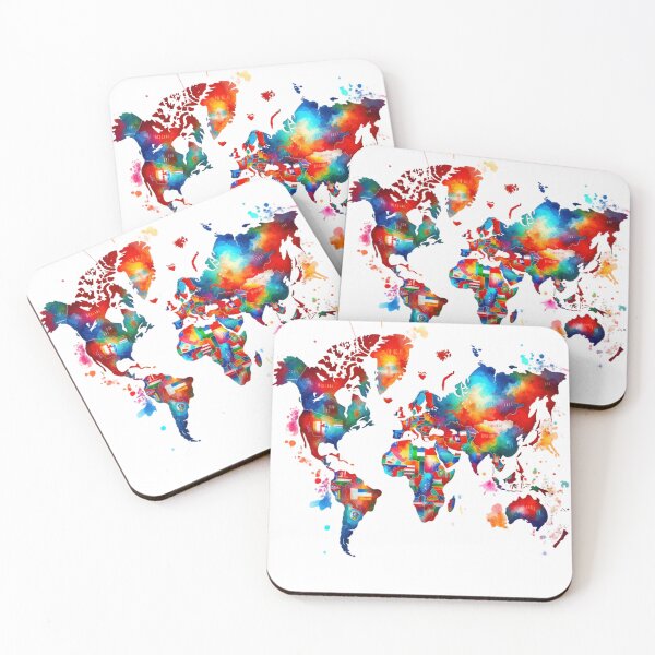 Item preview, Colorful World Map designed and sold by InsanseCreation.