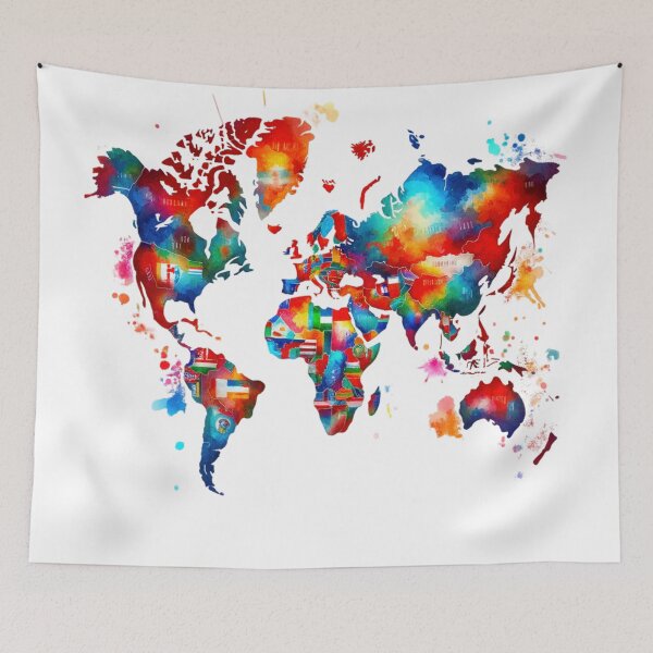 Item preview, Colorful World Map designed and sold by InsanseCreation.