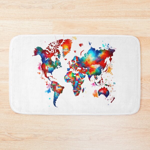 Item preview, Colorful World Map designed and sold by InsanseCreation.