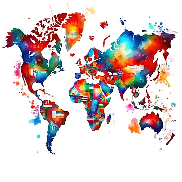 Artwork thumbnail, Colorful World Map by InsanseCreation