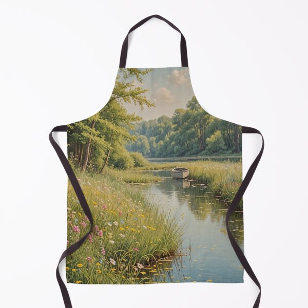 Item preview, Serene Summer Waters: Pastel Boat on Misty Lake Design designed and sold by Lizetteh.
