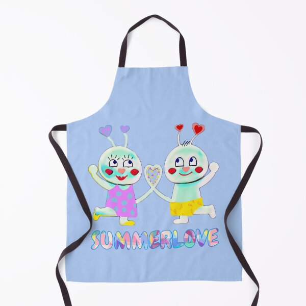Item preview, Summerlove.(sky blue)funny colorful couple with heart -comic style designed and sold by kikidu21.