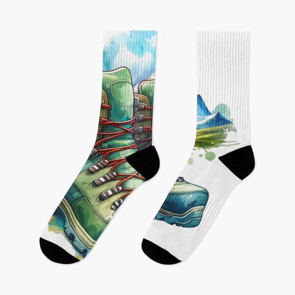 Item preview, Hiking Boots Mountain Landscape designed and sold by InsanseCreation.