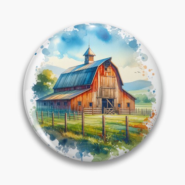 Item preview, Watercolor Rustic Barn Countryside designed and sold by InsanseCreation.
