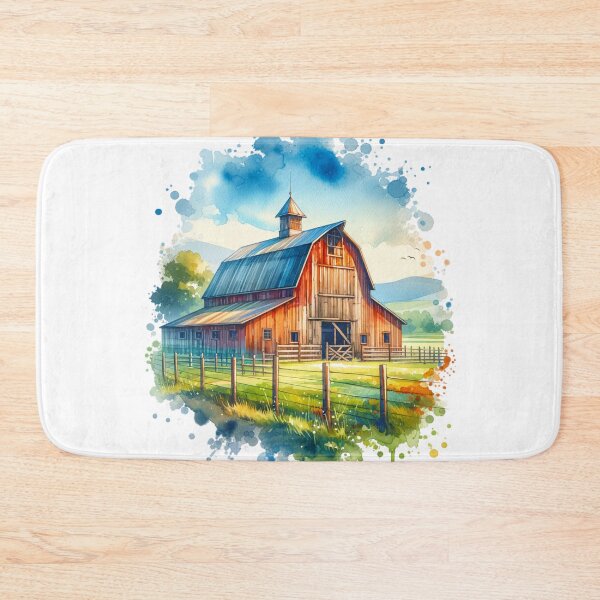 Item preview, Watercolor Rustic Barn Countryside designed and sold by InsanseCreation.