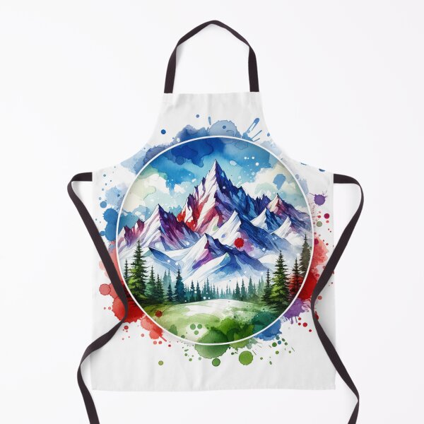 Item preview, Watercolor Mountain Range snow covered designed and sold by InsanseCreation.