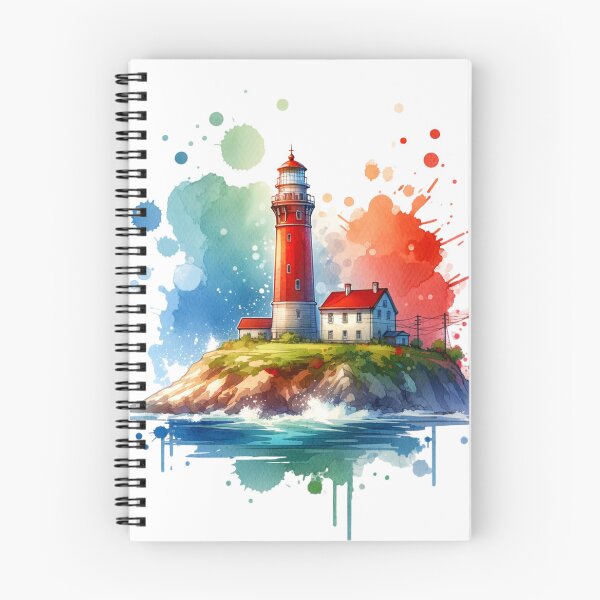 Item preview, Watercolor Red Lighthouse designed and sold by InsanseCreation.