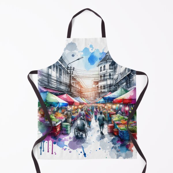 Item preview, Watercolor Bustling Market designed and sold by InsanseCreation.