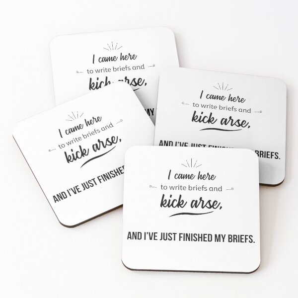 Item preview, I came here to write briefs and kick arse designed and sold by Lisa Kalma | Brindie.
