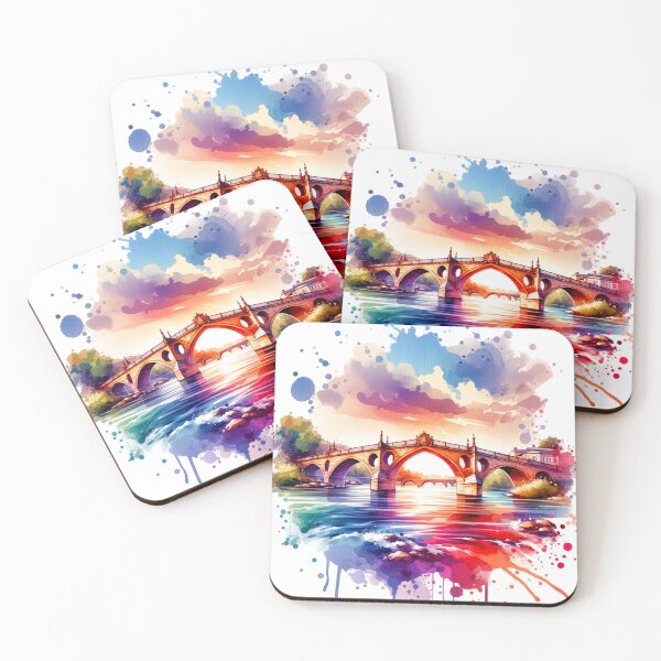 Item preview, Watercolor Bridge and River designed and sold by InsanseCreation.
