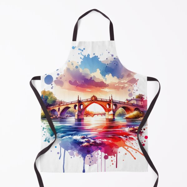 Item preview, Watercolor Bridge and River designed and sold by InsanseCreation.