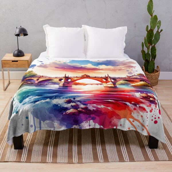 Item preview, Watercolor Bridge and River designed and sold by InsanseCreation.