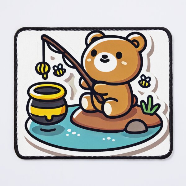 Item preview, Chibi bear fishing with a honey pot designed and sold by LuzCobal.