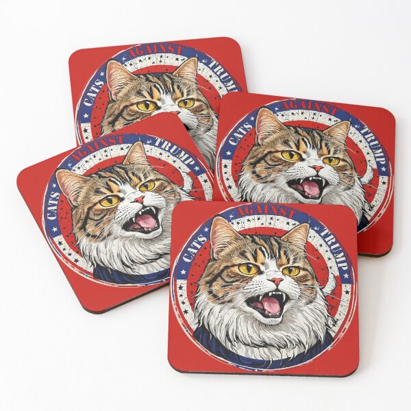 Item preview, Gatos contra Trump - Propaganda de camiseta con pegatina de protesta de gatitos anti-Trump designed and sold by Prometheus31.