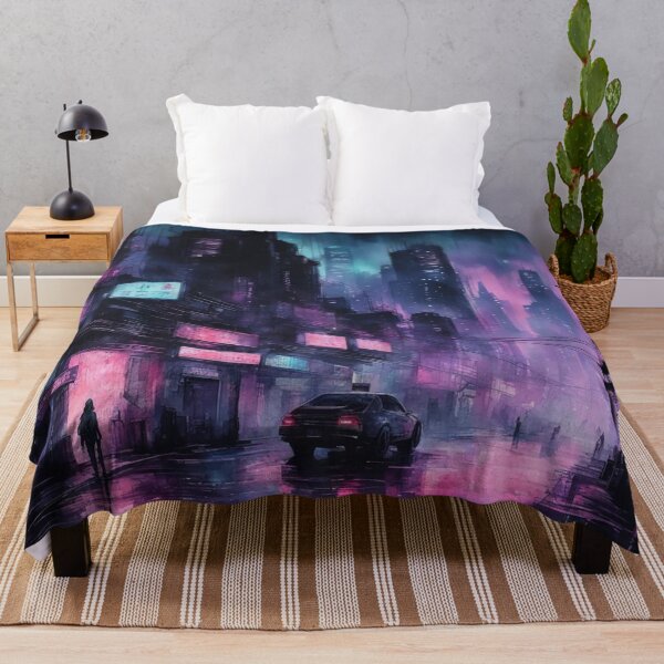 Item preview, Neon Noir City, Cyberpunk, Watercolour, Digital Painting designed and sold by Burn-Ego.