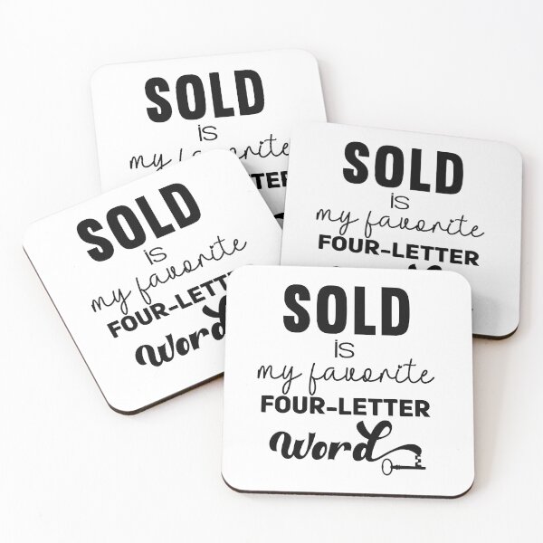 Item preview, Sold Is My Favorite Four-Letter Word Black with Vintage Key designed and sold by adriana-holmes.