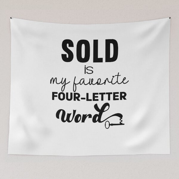 Item preview, Sold Is My Favorite Four-Letter Word Black with Vintage Key designed and sold by adriana-holmes.