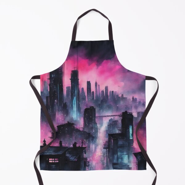 Item preview, Dark Cyberpunk City, Watercolour, Digital Painting designed and sold by Burn-Ego.