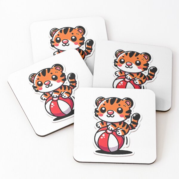 Item preview, Chibi tiger balancing on a ball designed and sold by LuzCobal.
